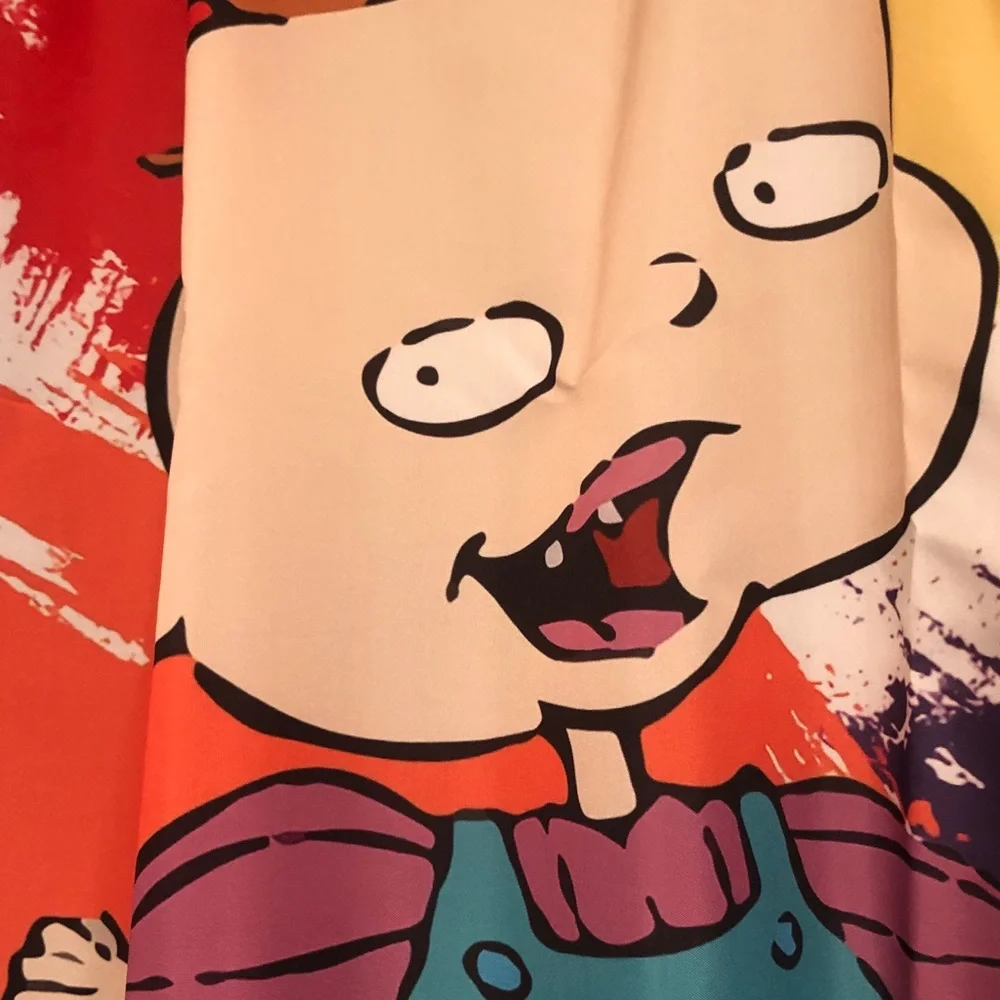 Cartoon Character shower curtain Top in Peach, Orange, Purple